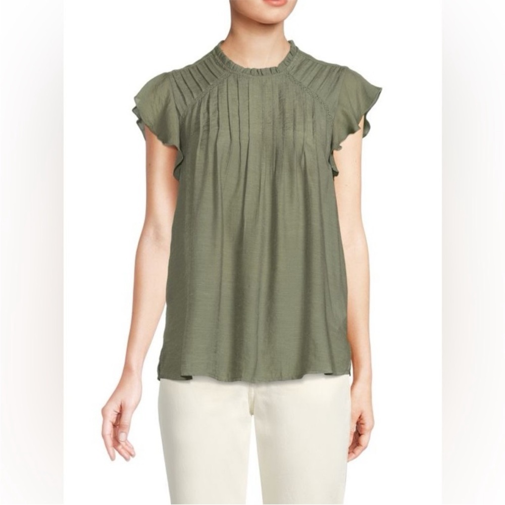 Nanette Lepore Olive Green Blouse NWT size Medium M